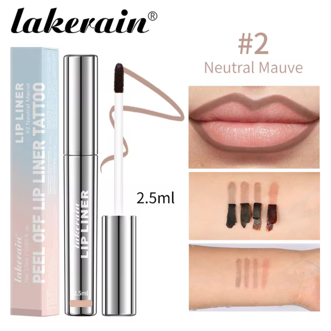 4-Color Peel Off Lip Liner Tattoo – Wasserfest, langanhaltend & mattes Finish