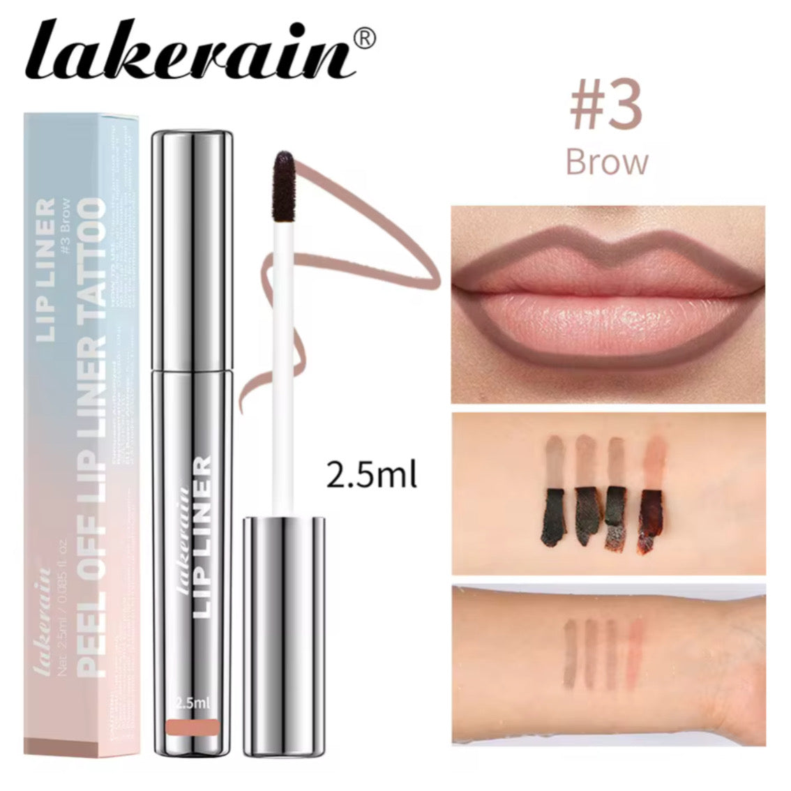 4-Color Peel Off Lip Liner Tattoo – Wasserfest, langanhaltend & mattes Finish
