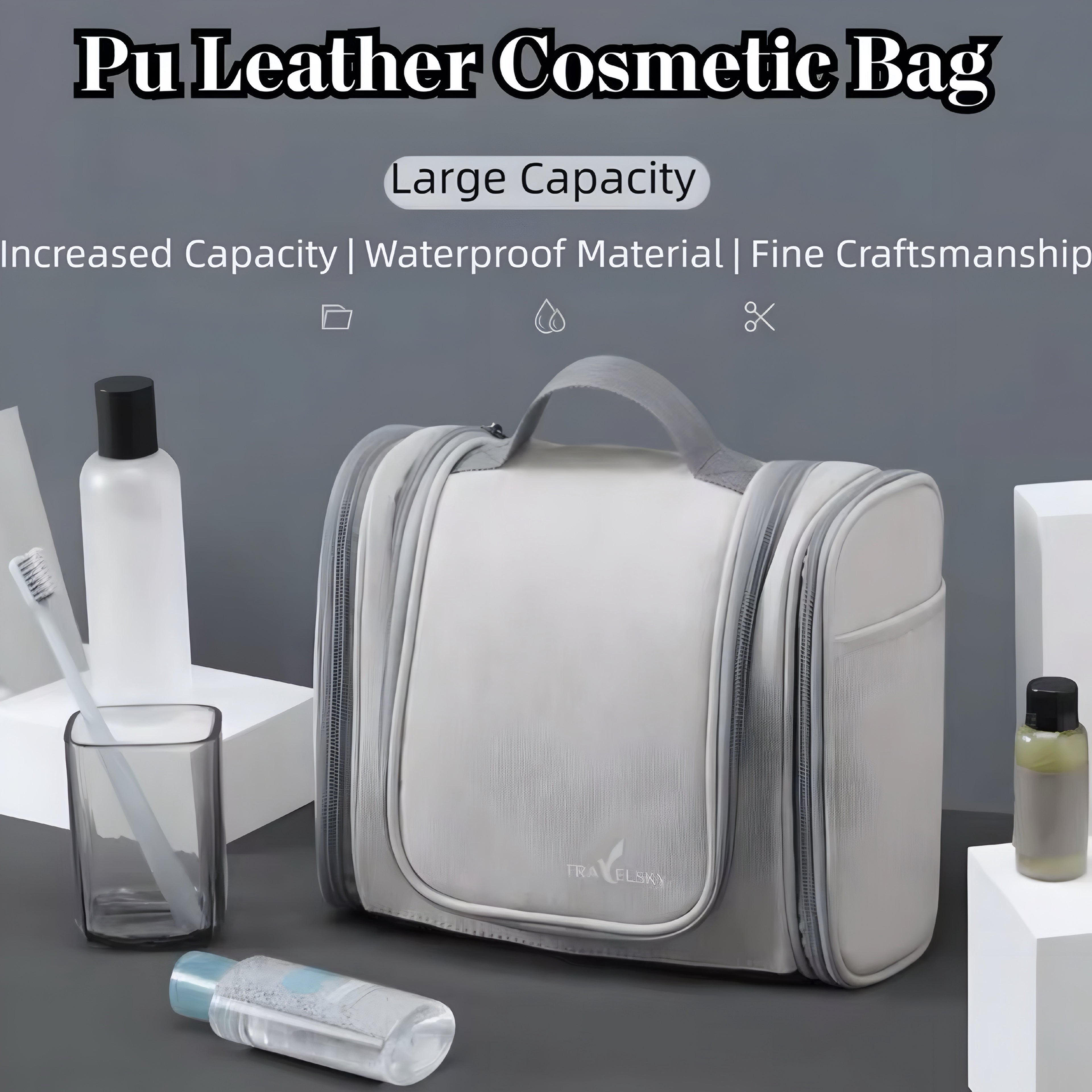 Wasserdichte Kosmetiktasche für Damen – Faltbar, Aufhängbar & Geräumig