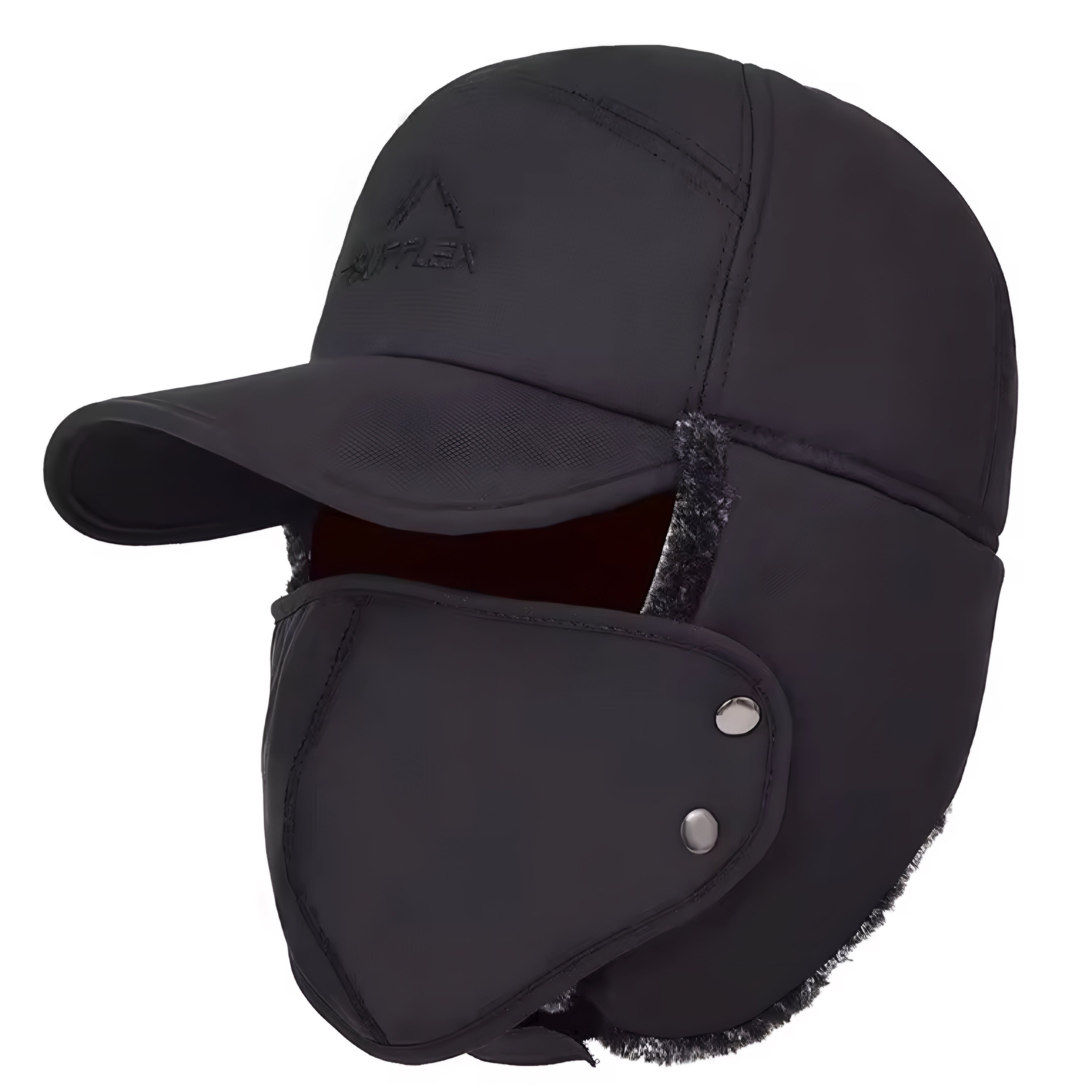 Warme Wintermütze mit Kunstfell – Fliegermütze mit Ohrenschützern