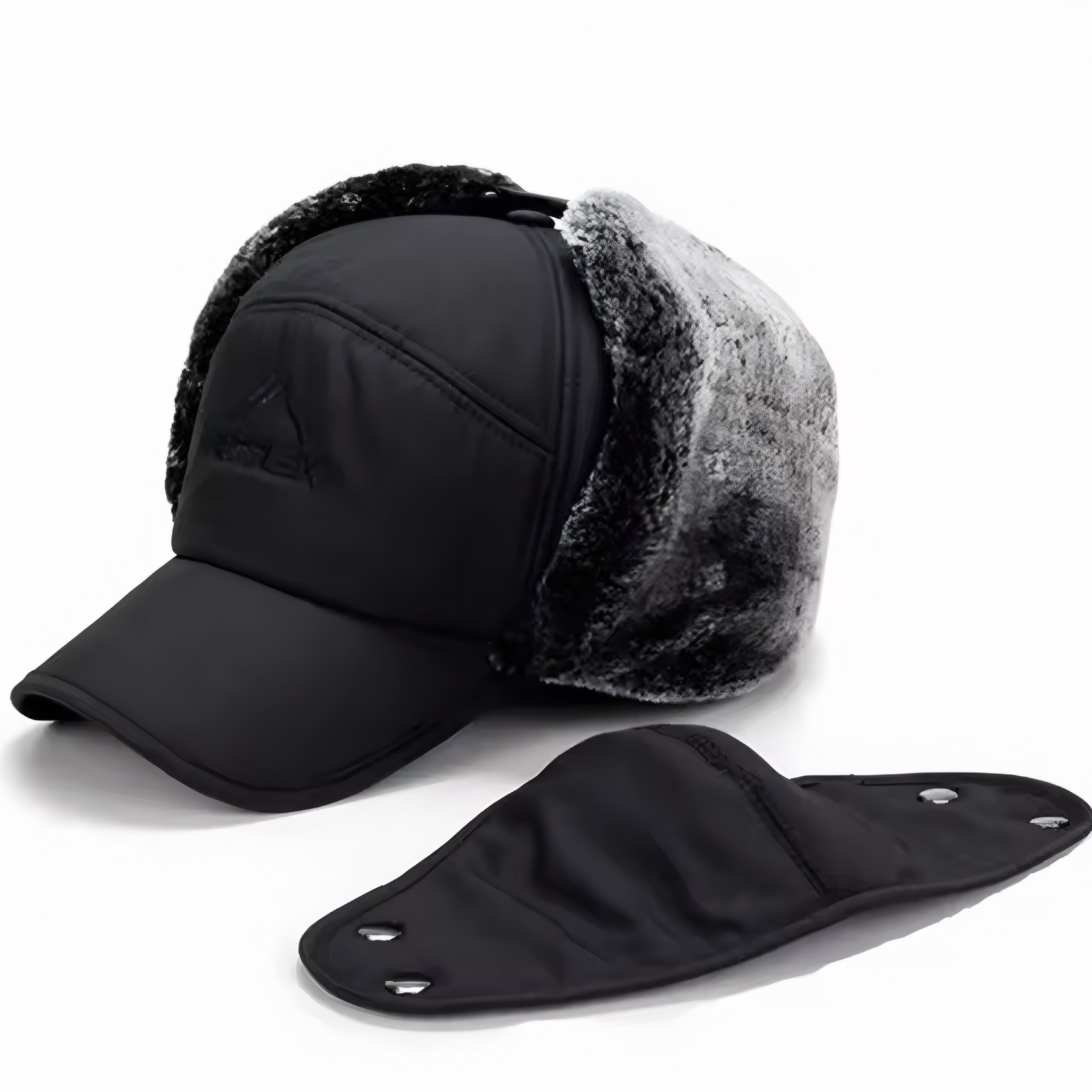 Warme Wintermütze mit Kunstfell – Fliegermütze mit Ohrenschützern