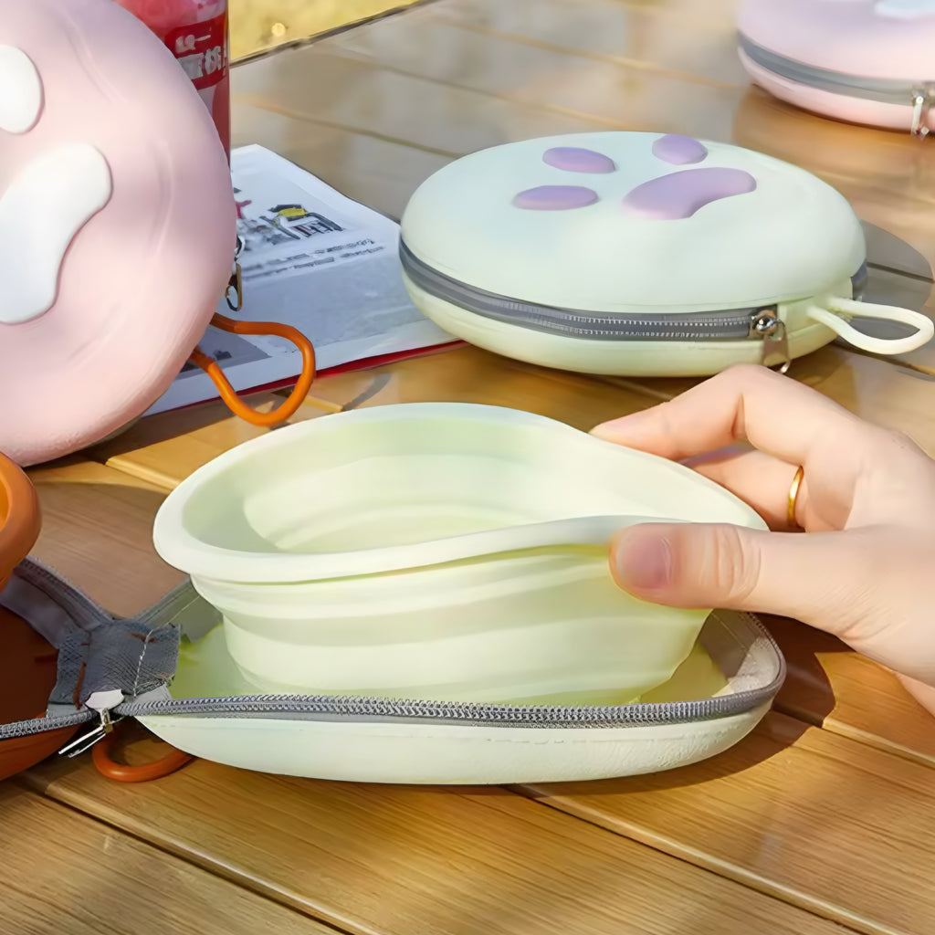 2-in-1 Faltbare Silikon-Hundeschüssel – Praktische Futterlösung für unterwegs