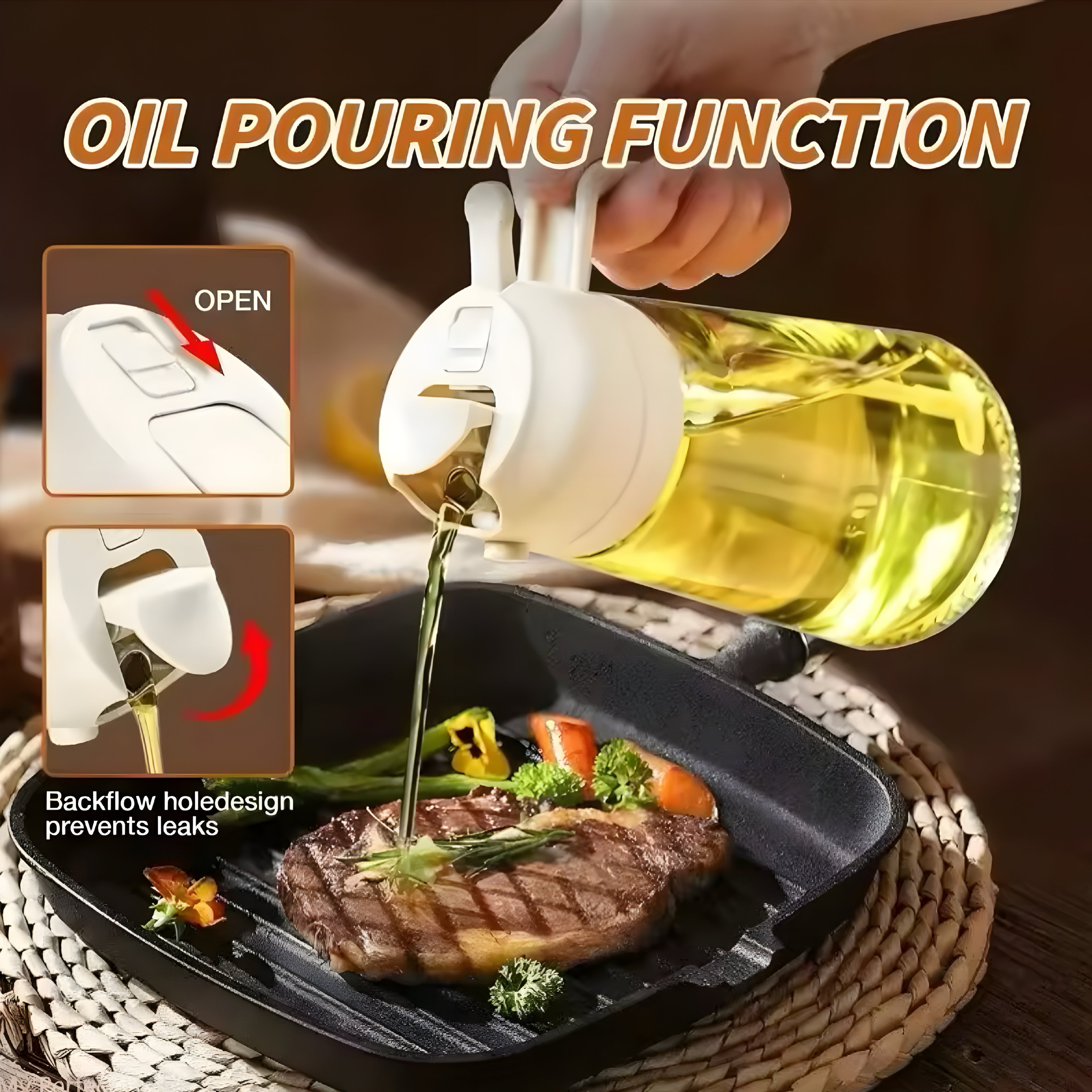 Multifunktionelle 2-in-1 Ölflasche