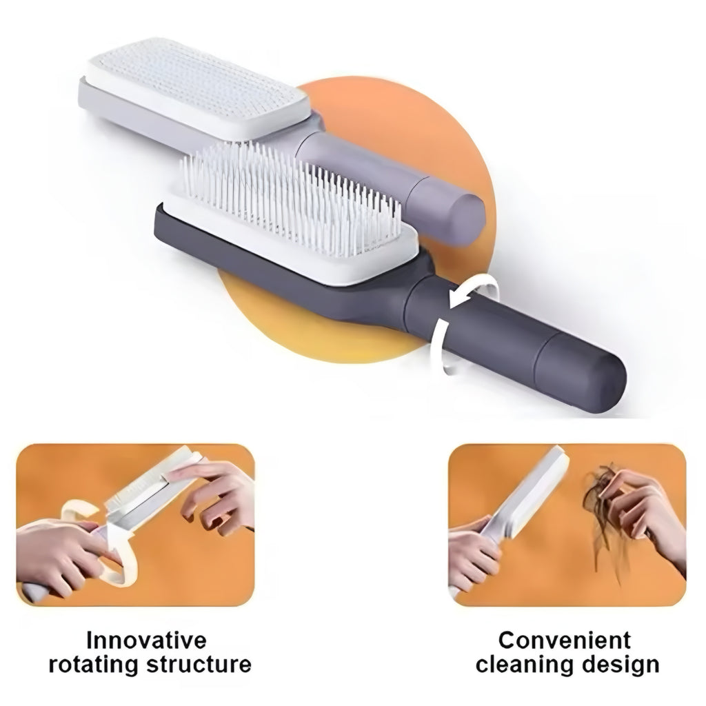 Selbstreinigende Rotierende Haarbürste mit Lift-Kamm