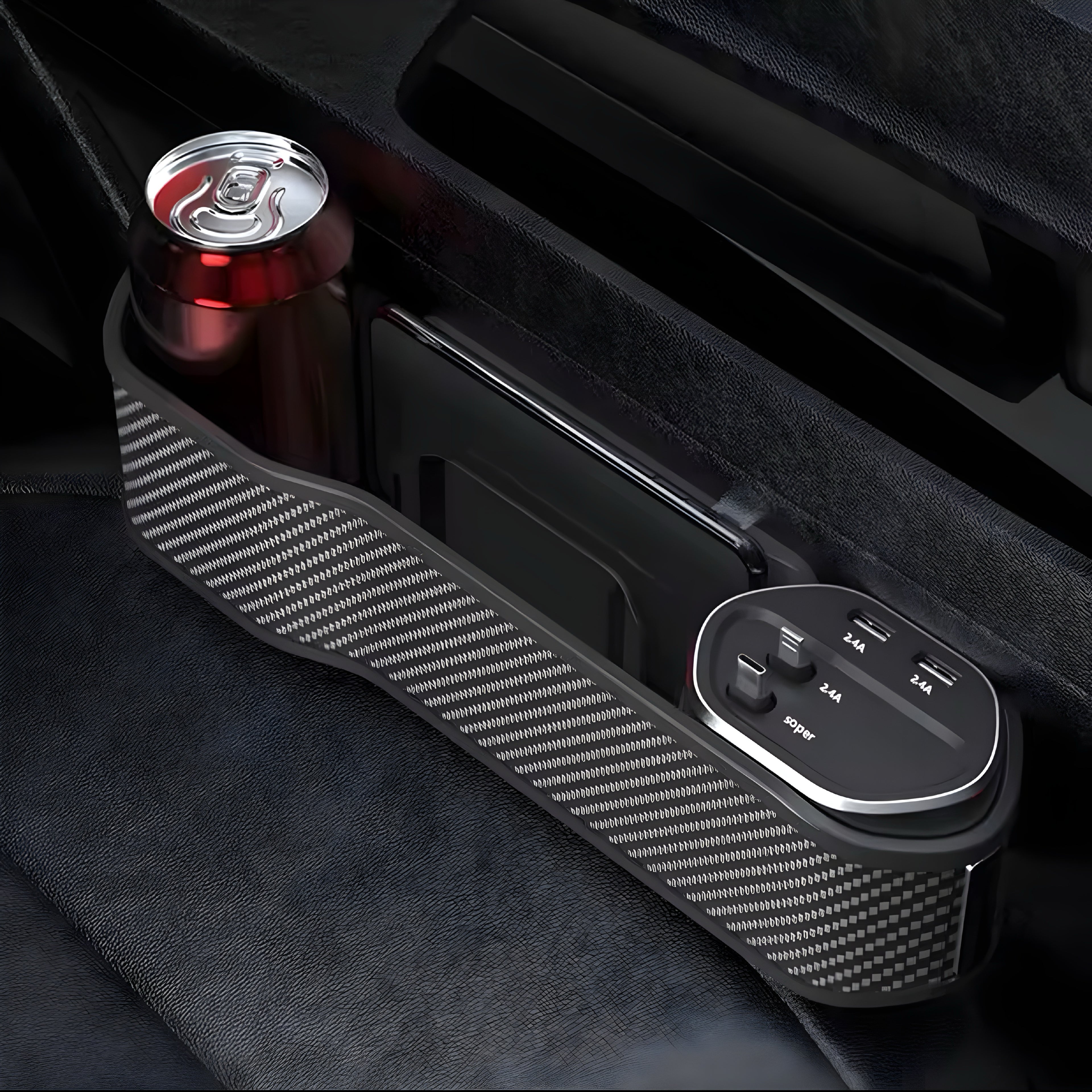 Multifunktionaler Auto-Sitzlücken-Organizer mit Kabelloser Ladestation