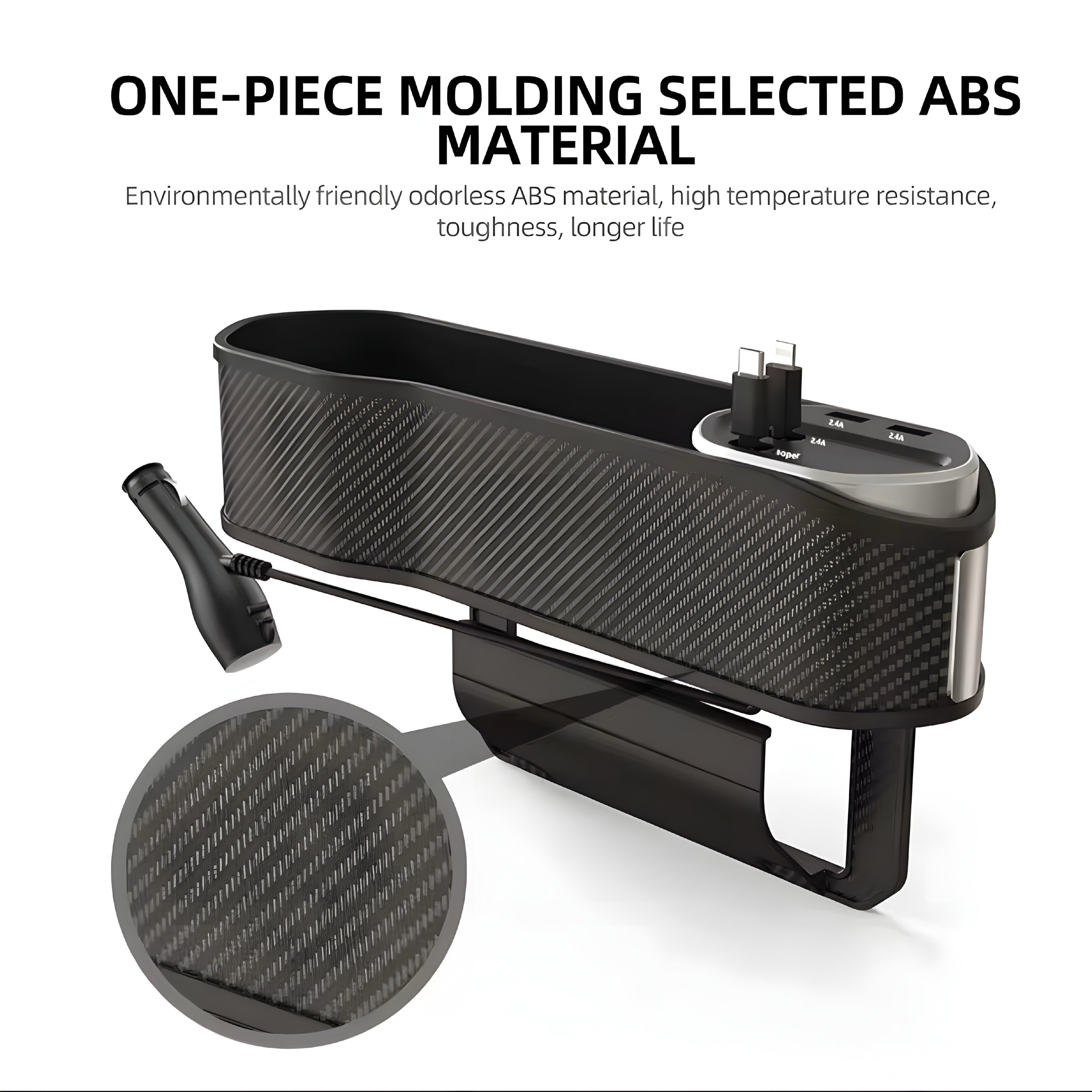 Multifunktionaler Auto-Sitzlücken-Organizer mit Kabelloser Ladestation