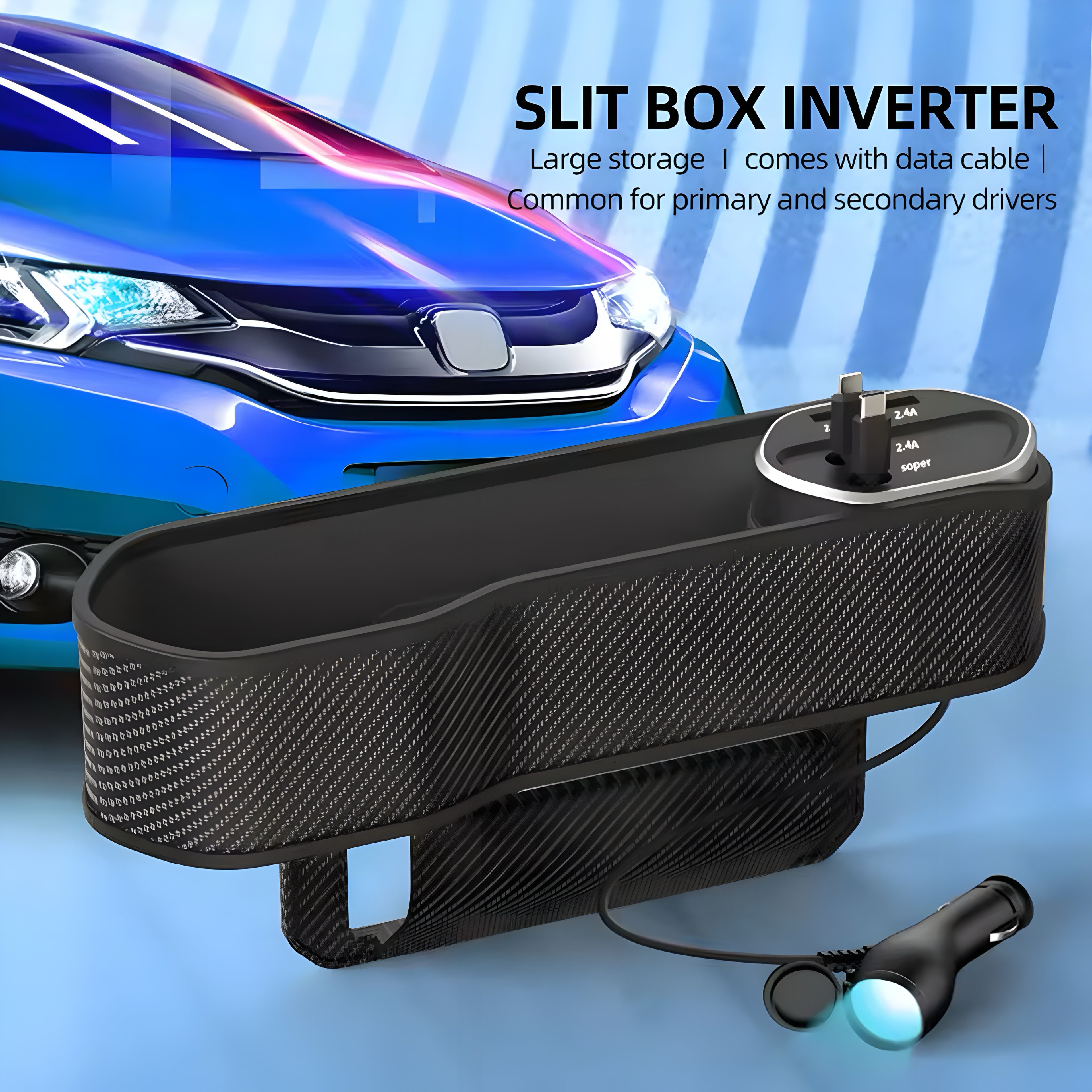 Multifunktionaler Auto-Sitzlücken-Organizer mit Kabelloser Ladestation